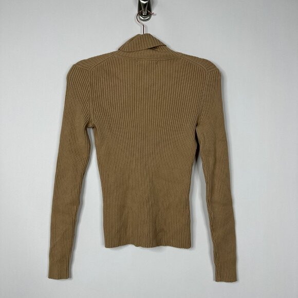 2/$30 GAP Stretch Ribbed Turtleneck Sweater Camel Brown Small #A0283 TRB2 - Picture 4 of 6
